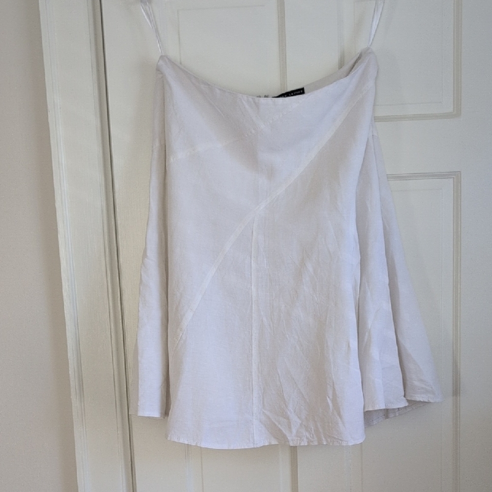 White Asymmetrical Flowy Skirt